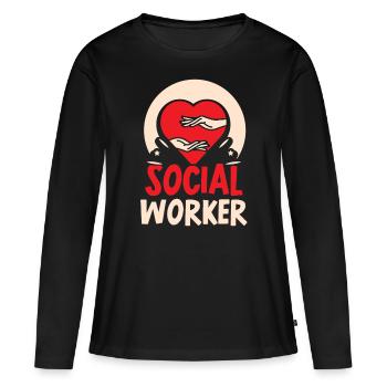 Social Worker Social Worker Social Work Profession - Women's Premium Organic Long Sleeve Shirt - black - Front - Julia (174cm)
