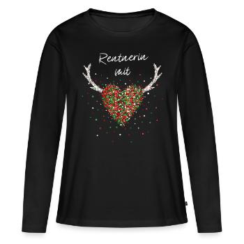 Rentnerin mit Herz Rente Pensionärin Ruhestand - Frauen Premium Bio Langarmshirt - Schwarz - Vorne - Julia (174cm)