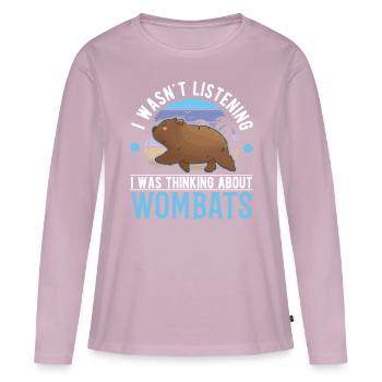 Australischer Wombat - Frauen Premium Bio Langarmshirt - Altrosa - Vorne - Julia (174cm)