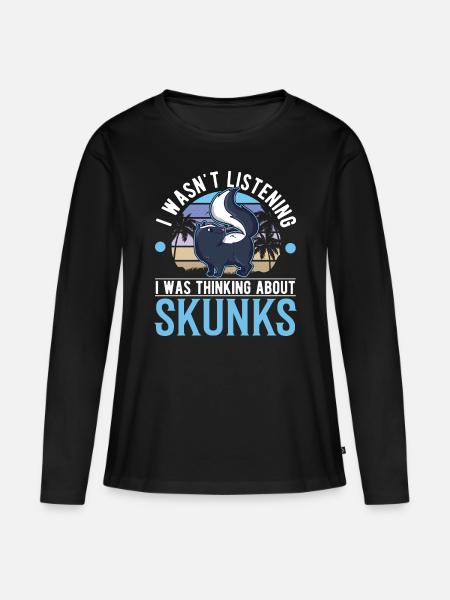 Stinktier Geschenk Skunk - Frauen Premium Bio Langarmshirt - Schwarz