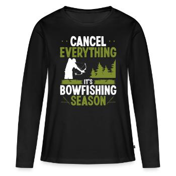 Bowfishing Season Airboat Bow Hunter Bowfisher - Women's Premium Organic Long Sleeve Shirt - black - Front - Julia (174cm)