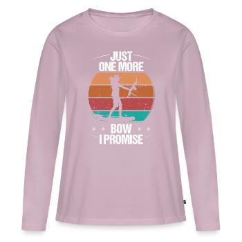 Pêche à l’arc Juste un arc de plus je promets Bowhunter - T-shirt manches longues Premium bio Femme - rose poudré - Devant - Julia (174cm)