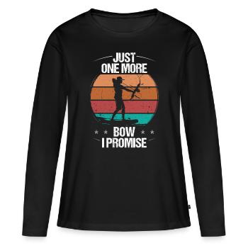 Pêche à l’arc Juste un arc de plus je promets Bowhunter - T-shirt manches longues Premium bio Femme - noir - Devant - Julia (174cm)