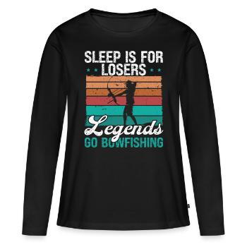 Bowfisher Sleep is for Losers Airboat Bowfishing - Women's Premium Organic Long Sleeve Shirt - black - Front - Julia (174cm)