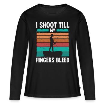 Bowfishing till my Fingers bleed Airboat Bowfisher - Women's Premium Organic Long Sleeve Shirt - black - Front - Julia (174cm)