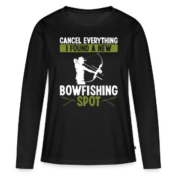 Bowisher Fishing Everything found new Bowfishing - Frauen Premium Bio Langarmshirt - Schwarz - Vorne - Julia (174cm)
