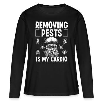 Pest Control Technician Pests is my Cardio Bugs - Women's Premium Organic Long Sleeve Shirt - black - Front - Julia (174cm)