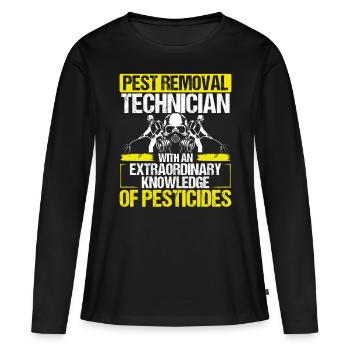 Pest Control Worker Pesticide Animal Control - Frauen Premium Bio Langarmshirt - Schwarz - Vorne - Julia (174cm)