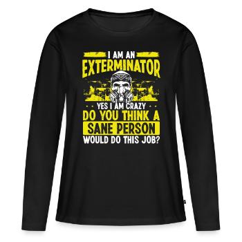 Pest Control Worker Animal Control Officer - Frauen Premium Bio Langarmshirt - Schwarz - Vorne - Julia (174cm)