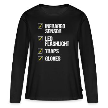 Pest Control Worker Sensor Flashlight Animal - Frauen Premium Bio Langarmshirt - Schwarz - Vorne - Julia (174cm)
