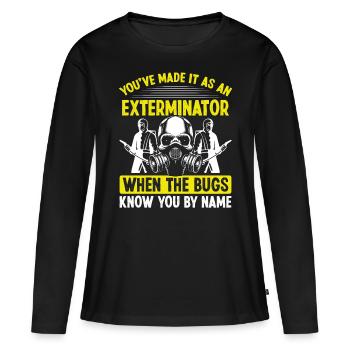 Pest Control Worker Animal Control Professional - Frauen Premium Bio Langarmshirt - Schwarz - Vorne - Julia (174cm)
