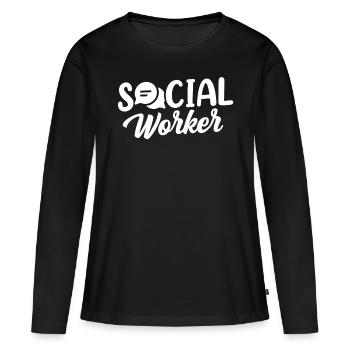 Social Worker Occupation Social Worker Social Work - Women's Premium Organic Long Sleeve Shirt - black - Front - Julia (174cm)