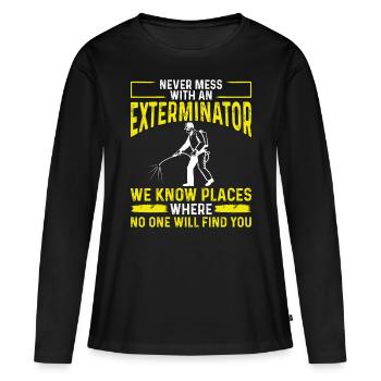 Pest Control Worker Animal Control Officer - Frauen Premium Bio Langarmshirt - Schwarz - Vorne - Julia (174cm)