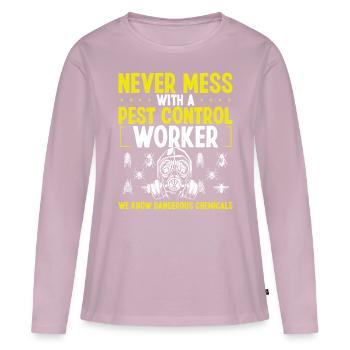 Pest Control Worker Animal Control Professional - Frauen Premium Bio Langarmshirt - Altrosa - Vorne - Julia (174cm)
