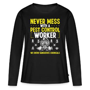 Pest Control Worker Animal Control Professional - Frauen Premium Bio Langarmshirt - Schwarz - Vorne - Julia (174cm)