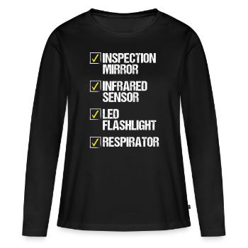 Pest Control Technician Flashlight Animal - Frauen Premium Bio Langarmshirt - Schwarz - Vorne - Julia (174cm)