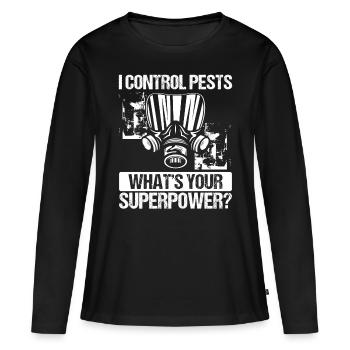 Pest Control Worker Whats your Animal Control - Frauen Premium Bio Langarmshirt - Schwarz - Vorne - Julia (174cm)