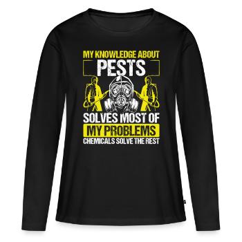 Pest Control Worker Animal Control Control Tech - Frauen Premium Bio Langarmshirt - Schwarz - Vorne - Julia (174cm)