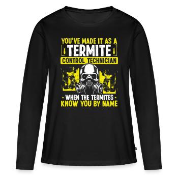 Termite Control Technician Pest Conrol Worker - Frauen Premium Bio Langarmshirt - Schwarz - Vorne - Julia (174cm)
