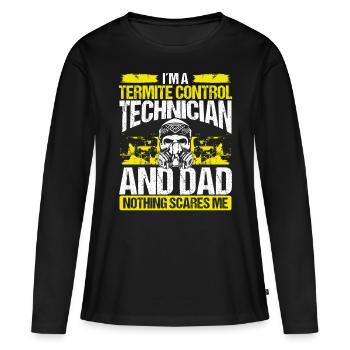 Temite Control Technician Dad Pest Worker Papa - Frauen Premium Bio Langarmshirt - Schwarz - Vorne - Julia (174cm)