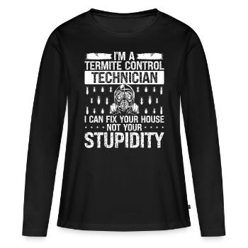 Termite Control Worker Pest Control Technician - Frauen Premium Bio Langarmshirt - Schwarz - Vorne - Julia (174cm)
