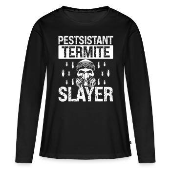 Termite Control Technician Pest Control Killer - Frauen Premium Bio Langarmshirt - Schwarz - Vorne - Julia (174cm)