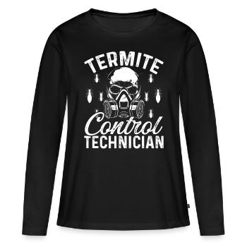 Termite Control Technician Animal Officer Pest - Frauen Premium Bio Langarmshirt - Schwarz - Vorne - Julia (174cm)