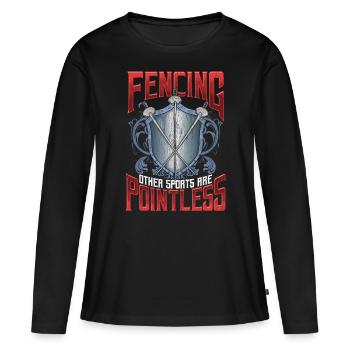 L’escrime d’autres sports sont des escrime inutiles - T-shirt manches longues Premium bio Femme - noir - Devant - Julia (174cm)