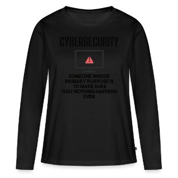 Cybersecurity - IT-Sicherheit Informatiker - Frauen Premium Bio Langarmshirt - Schwarz - Vorne - Julia (174cm)