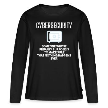 Cybersécurité - Informaticiens en sécurité des TI - T-shirt manches longues Premium bio Femme - noir - Devant - Julia (174cm)