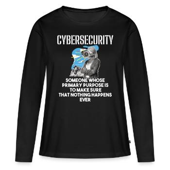 Cybersecurity - IT-Sicherheit Informatiker - Frauen Premium Bio Langarmshirt - Schwarz - Vorne - Julia (174cm)