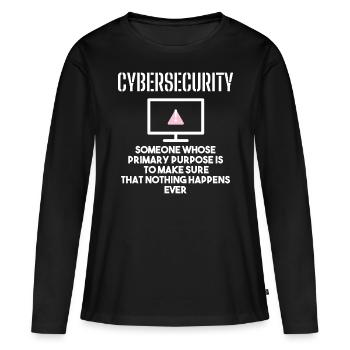 Cybersécurité - Informaticiens en sécurité des TI - T-shirt manches longues Premium bio Femme - noir - Devant - Julia (174cm)