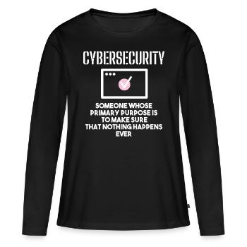 Cybersécurité - Informaticiens en sécurité des TI - T-shirt manches longues Premium bio Femme - noir - Devant - Julia (174cm)
