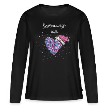 Bedienung Mit Herz Kellnerin Weihnachten Christmas - Frauen Premium Bio Langarmshirt - Schwarz - Vorne - Julia (174cm)