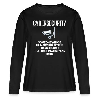 Cybersécurité - Informaticiens en sécurité des TI - T-shirt manches longues Premium bio Femme - noir - Devant - Julia (174cm)