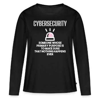 Cybersécurité - Informaticiens en sécurité des TI - T-shirt manches longues Premium bio Femme - noir - Devant - Julia (174cm)