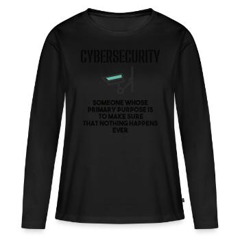 Cybersecurity - IT-Sicherheit Informatiker - Frauen Premium Bio Langarmshirt - Schwarz - Vorne - Julia (174cm)
