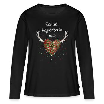 Schulbegleiterin mit Herz Wichtelgeschenk Wichteln - Frauen Premium Bio Langarmshirt - Schwarz - Vorne - Julia (174cm)