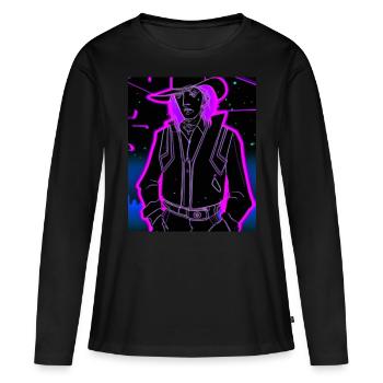 Goth Synthwave Outrun Goth Cowboy - T-shirt manches longues Premium bio Femme - noir - Devant - Julia (174cm)