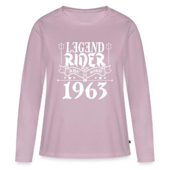 Legend rider Are born in 1963 - T-shirt manches longues Premium bio Femme - rose poudré - Devant - Julia (174cm)