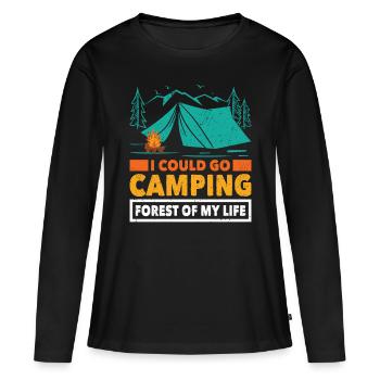 Camping Could Go Camping Forest Of My Life Camper - Frauen Premium Bio Langarmshirt - Schwarz - Vorne - Julia (174cm)