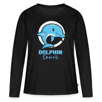 Amoureux des dauphins Dauphins Dauphins Dauphins - T-shirt manches longues Premium bio Femme - noir - Devant - Julia (174cm)