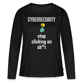 Cybersécurité - Informaticiens en sécurité des TI - T-shirt manches longues Premium bio Femme - noir - Devant - Julia (174cm)