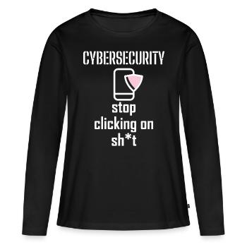 Cybersécurité - Informaticiens en sécurité des TI - T-shirt manches longues Premium bio Femme - noir - Devant - Julia (174cm)
