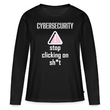 Cybersécurité - Informaticiens en sécurité des TI - T-shirt manches longues Premium bio Femme - noir - Devant - Julia (174cm)