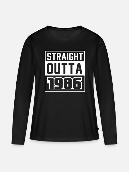 Straight Outta 1986 Geburtstag 1986 Geboren 1986 - Frauen Premium Bio Langarmshirt - Schwarz