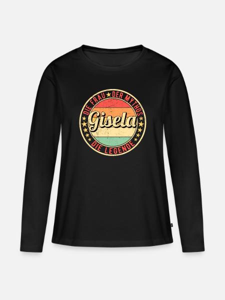 Gisela Die Frau Der Mythos Die Legende - Frauen Premium Bio Langarmshirt - Schwarz