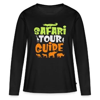 Guide touristique safari pour un touriste d’escorte - T-shirt manches longues Premium bio Femme - noir - Devant - Julia (174cm)