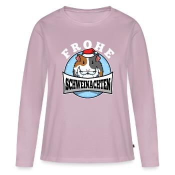 Frohe Schweinachten - Frauen Premium Bio Langarmshirt - Altrosa - Vorne - Julia (174cm)