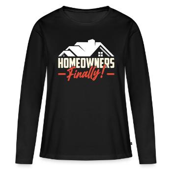 Propriétaire Enfin Propriétaire Propriétaire Maison - T-shirt manches longues Premium bio Femme - noir - Devant - Julia (174cm)